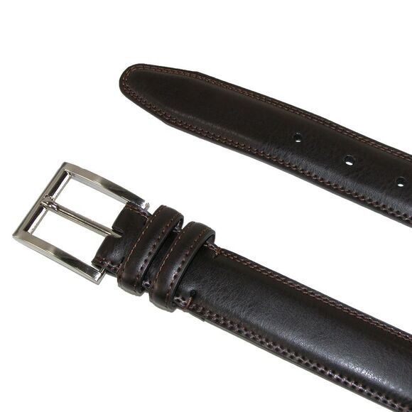 Aquarius Men's Big & Tall Leather Padded Belt with Satin Buckle - Picture 2 of 6